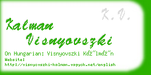 kalman visnyovszki business card